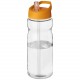 Gourde de sport H2O Active® Base Tritan™ de 650 ml avec couvercle à bec verseur, Couleur : Translucide / Orange