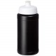 Gourde de sport recyclée Baseline de 500 ml, Couleur : Noir / Blanc