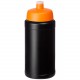 Gourde de sport recyclée Baseline de 500 ml, Couleur : Noir / Orange