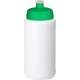 Gourde de sport recyclée Baseline de 500 ml, Couleur : Blanc / Vert