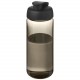 Bouteille de sport H2O Active® Octave Tritan™ de 600 ml avec couvercle à clapet, Couleur : Charbon / Noir