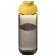 Bouteille de sport H2O Active® Octave Tritan™ de 600 ml avec couvercle à clapet, Couleur : Charbon / Jaune
