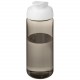 Bouteille de sport H2O Active® Octave Tritan™ de 600 ml avec couvercle à clapet, Couleur : Charbon / Blanc