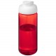 Bouteille de sport H2O Active® Octave Tritan™ de 600 ml avec couvercle à clapet, Couleur : Rouge / Blanc