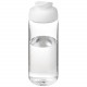 Bouteille de sport H2O Active® Octave Tritan™ de 600 ml avec couvercle à clapet, Couleur : Translucide / Blanc