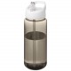 Bouteille de sport H2O Active® Octave Tritan™ de 600 ml avec couvercle à bec verseur, Couleur : Charbon / Blanc