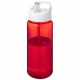 Bouteille de sport H2O Active® Octave Tritan™ de 600 ml avec couvercle à bec verseur, Couleur : Rouge / Blanc