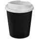 Gobelet recyclé Americano® Espresso Eco de 250 ml avec couvercle anti-déversement, Couleur : Noir / Blanc
