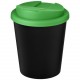Gobelet recyclé Americano® Espresso Eco de 250 ml avec couvercle anti-déversement, Couleur : Noir / Vert