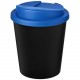 Gobelet recyclé Americano® Espresso Eco de 250 ml avec couvercle anti-déversement, Couleur : Noir / Bleu minéral