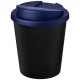 Gobelet recyclé Americano® Espresso Eco de 250 ml avec couvercle anti-déversement, Couleur : Noir / Bleu