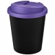 Gobelet recyclé Americano® Espresso Eco de 250 ml avec couvercle anti-déversement, Couleur : Noir / Violet