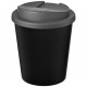 Gobelet recyclé Americano® Espresso Eco de 250 ml avec couvercle anti-déversement, Couleur : Noir / Gris