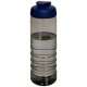 Bouteille de sport H2O Active® Eco Treble de 750 ml avec couvercle à bascule, Couleur : Charbon / Bleu