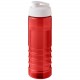 Bouteille de sport H2O Active® Eco Treble de 750 ml avec couvercle à bascule, Couleur : Rouge / Blanc