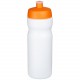 Bouteille de sport Baseline® Plus 650ml, Couleur : Blanc / Orange