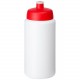 Bouteille de sport Baseline® Plus 500ml couvercle sport, Couleur : Blanc / Rouge