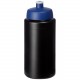 Bouteille de sport Baseline® Plus 500ml couvercle sport, Couleur : Noir / Bleu