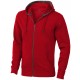 Sweater capuche full zip Arora, Couleur : Rouge, Taille : XS