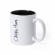 Mug avec votre logo + Personnalisation Prénom Nom, Couleur : Noir