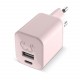 Mini Chargeur Fresh'n Rebel USB-C + A / 30W, Couleur : Rose Pastel