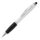 Stylo stylet Hawai blanc, Couleur : Blanc / Noir, Taille : 