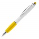 Stylo stylet Hawai blanc, Couleur : Blanc / Jaune, Taille : 