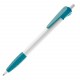 Stylo bille Cosmo Grip Hardcolour, Couleur : Blanc / Turquoise