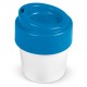 Tasse à café avec couver cle Hot-but-cool 240 ml, Couleur : Blanc / Bleu