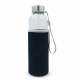 Bouteille d’eau en verre avec fourreau 500ml, Couleur : Transparent Noir