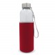 Bouteille d’eau en verre avec fourreau 500ml, Couleur : Transparent Rouge