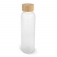 Bouteille d'eau verre & bambou 500ml, Couleur : Blanc