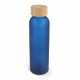 Bouteille d'eau verre & bambou 500ml, Couleur : Bleu Foncé