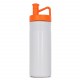 Bidon de sport ergonomique 500 ml, Couleur : Blanc / Orange
