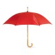Parapluie avec poignée en bois, Couleur : Rouge
