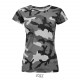 Tee-shirt camouflage Sol's Camo Femme, Couleur : Camouflage Gris, Taille : S