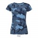 Tee-shirt camouflage Sol's Camo Femme, Couleur : Camouflage Bleu, Taille : S