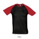 Tee Shirt SOL'S FUNKY, Couleur : Noir / Rouge, Taille : 3XL