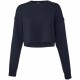 Sweat-Shirt Crop Femme, Couleur : Navy (Bleu Marine), Taille : L