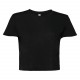 T-Shirt Flowy Crop, Couleur : Black (Noir), Taille : L