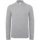 Polo homme ID.001 manches longues, Couleur : Heather Grey, Taille : 3XL