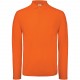 Polo homme ID.001 manches longues, Couleur : Orange, Taille : 3XL