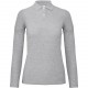 Polo femme ID.001 manches longues, Couleur : Heather Grey, Taille : 3XL