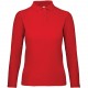 Polo femme ID.001 manches longues, Couleur : Red (Rouge), Taille : 3XL
