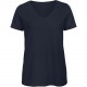 T-shirt Organic col V Femme, Couleur : Navy (Bleu Marine), Taille : L