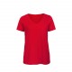 T-shirt Organic col V Femme, Couleur : Red (Rouge), Taille : L