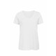 T-shirt Organic col V Femme, Couleur : White (Blanc), Taille : L