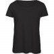 T-shirt Triblend col rond Femme, Couleur : Black (Noir), Taille : L