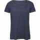 T-shirt Triblend col rond Femme, Couleur : Heather Navy, Taille : L