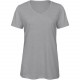 T-shirt Triblend col V Femme, Couleur : Heather Light Grey, Taille : XXL